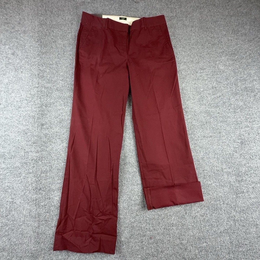 J.Crew Addison City Fit Dress Pants Womens 10 Red Twill Straight Stretch Career